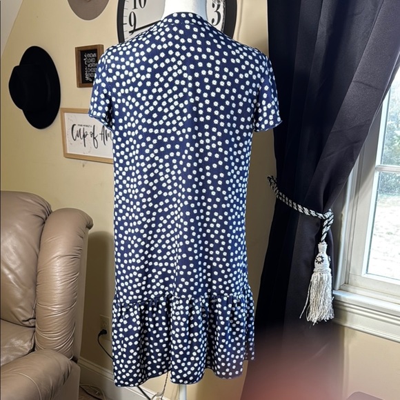 NWOT Navy Polka Dot Dress flowy spring ready dress small - Picture 6 of 6